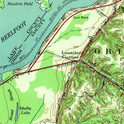 United States Geological Survey Reelfoot Lake, TN-MO-KY (1956, 62500-Scale) digital map