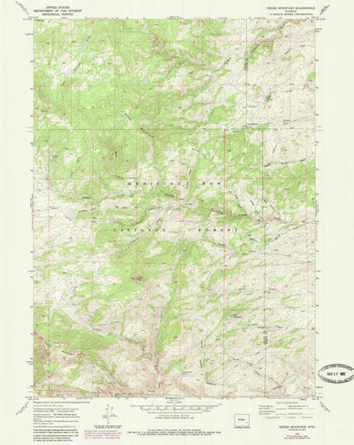 United States Geological Survey Reese Mountain, WY (1968, 24000-Scale) digital map