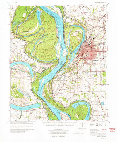 United States Geological Survey Refuge, MS-AR (1972, 62500-Scale) digital map