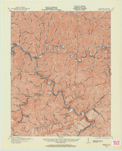 United States Geological Survey Regina, KY-VA (1915, 62500-Scale) digital map