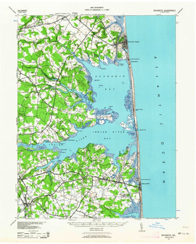 United States Geological Survey Rehoboth, DE (1938, 62500-Scale) digital map