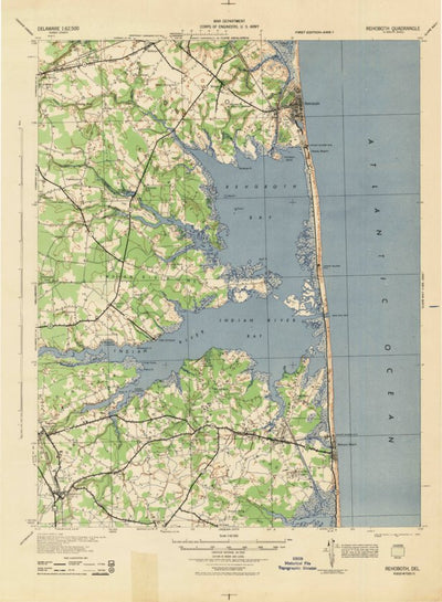 United States Geological Survey Rehoboth, DE (1944, 62500-Scale) digital map