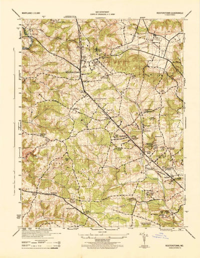 United States Geological Survey Reisterstown, MD (1944, 31680-Scale) digital map