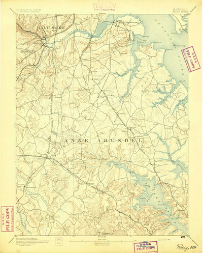 United States Geological Survey Relay, MD (1894, 62500-Scale) digital map