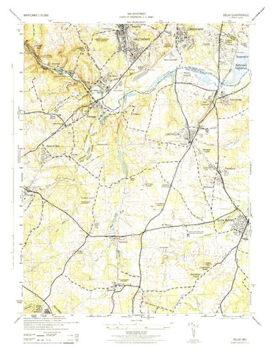United States Geological Survey Relay, MD (1944, 31680-Scale) digital map