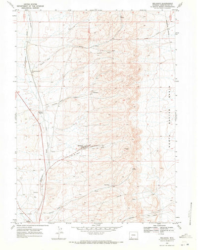 United States Geological Survey Reliance, WY (1968, 24000-Scale) digital map