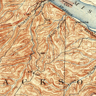 United States Geological Survey Renault, IL-MO (1915, 62500-Scale) digital map