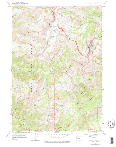 United States Geological Survey Rendezvous Peak, WY (1968, 24000-Scale) digital map