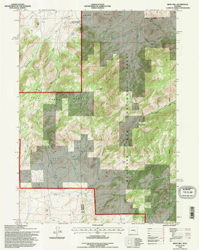 United States Geological Survey Reno Hill, WY (1992, 24000-Scale) digital map
