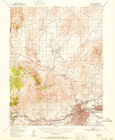 United States Geological Survey Reno, NV (1951, 62500-Scale) digital map