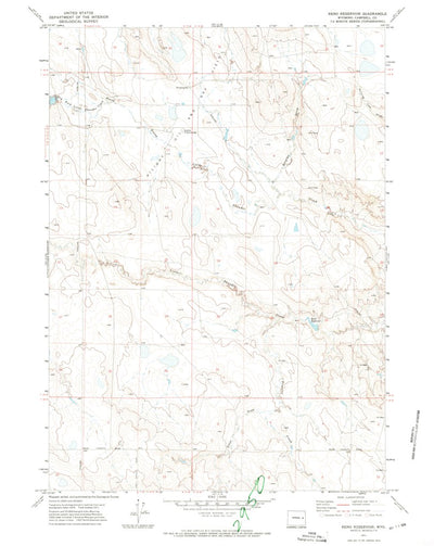 United States Geological Survey Reno Reservoir, WY (1971, 24000-Scale) digital map