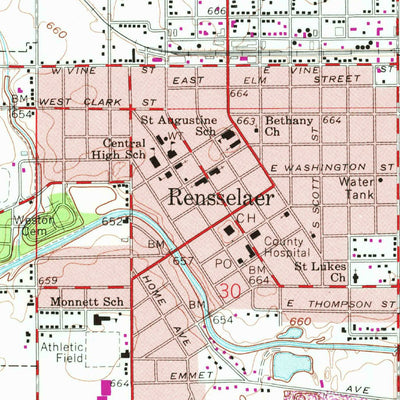 United States Geological Survey Rensselaer, IN (1962, 24000-Scale) digital map