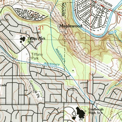 United States Geological Survey Renton, WA (1983, 25000-Scale) digital map