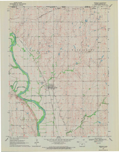 United States Geological Survey Republic, KS (1969, 24000-Scale) digital map