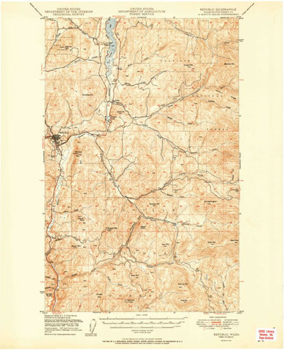 United States Geological Survey Republic, WA (1951, 62500-Scale) digital map
