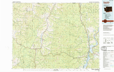 United States Geological Survey Republic, WA (1984, 100000-Scale) digital map