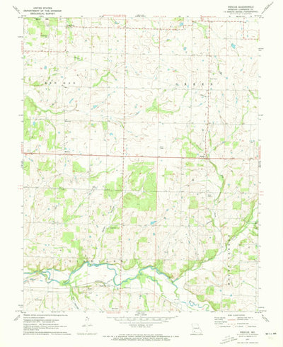 United States Geological Survey Rescue, MO (1971, 24000-Scale) digital map