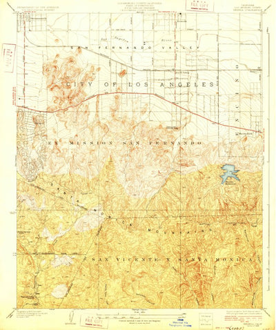 United States Geological Survey Reseda, CA (1928, 24000-Scale) digital map