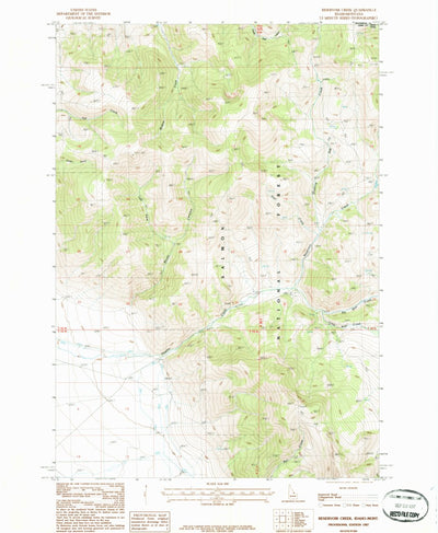 United States Geological Survey Reservoir Creek, ID-MT (1987, 24000-Scale) digital map