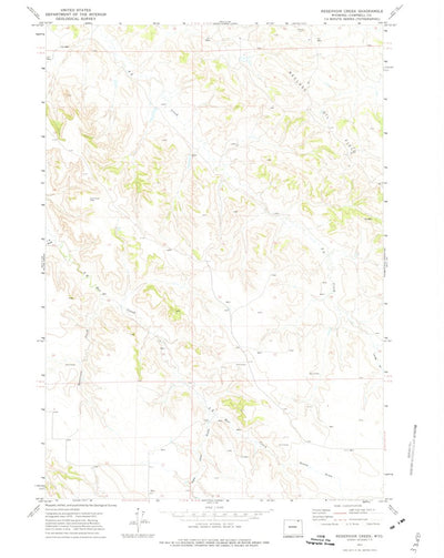 United States Geological Survey Reservoir Creek, WY (1971, 24000-Scale) digital map