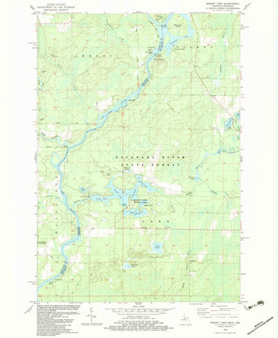 United States Geological Survey Resort Lake, MI-WI (1982, 24000-Scale) digital map