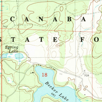 United States Geological Survey Resort Lake, MI-WI (1982, 24000-Scale) digital map