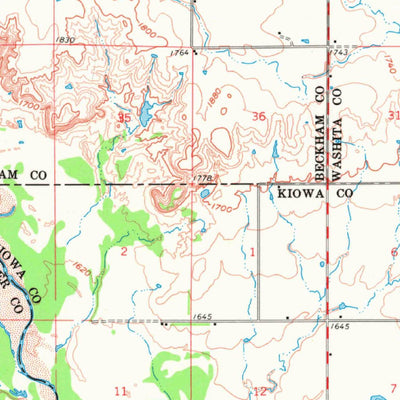 United States Geological Survey Retrop, OK (1961, 62500-Scale) digital map