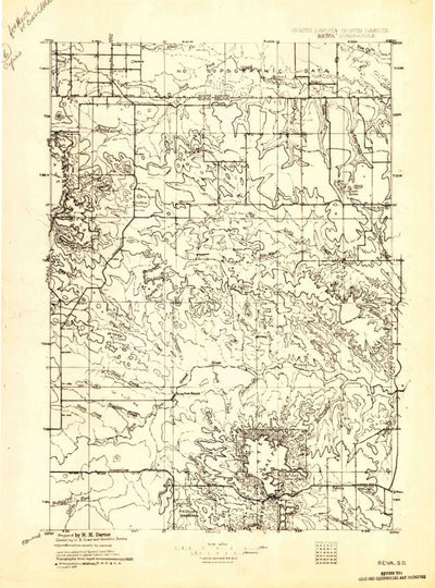 United States Geological Survey Reva, SD-ND (1935, 125000-Scale) digital map