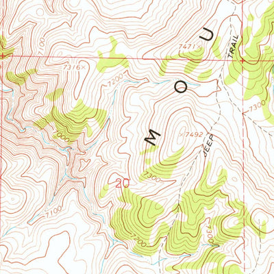 United States Geological Survey Rex Peak, UT-WY (1968, 24000-Scale) digital map