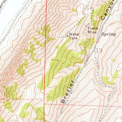 United States Geological Survey Rex Peak, UT-WY (1968, 24000-Scale) digital map