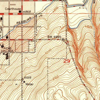 United States Geological Survey Rexburg, ID (1950, 24000-Scale) digital map