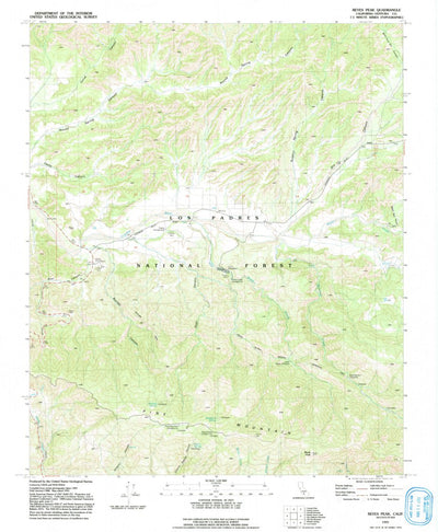 United States Geological Survey Reyes Peak, CA (1991, 24000-Scale) digital map