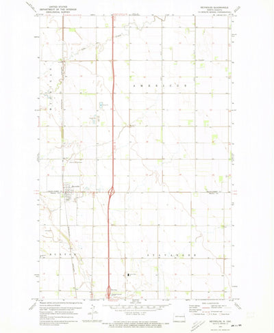 United States Geological Survey Reynolds, ND (1971, 24000-Scale) digital map