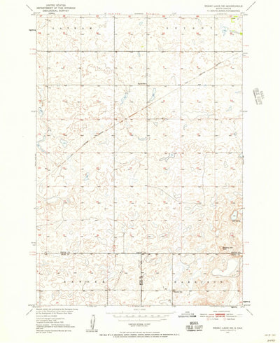 United States Geological Survey Rezac Lake NE, SD (1950, 24000-Scale) digital map