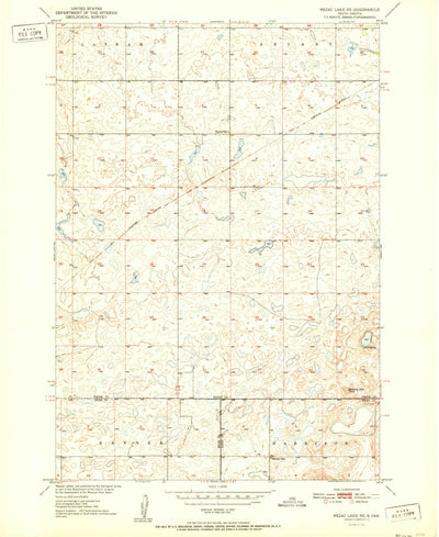 United States Geological Survey Rezac Lake NE, SD (1951, 24000-Scale) digital map