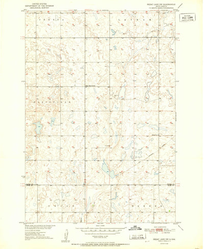 United States Geological Survey Rezac Lake NW, SD (1951, 24000-Scale) digital map