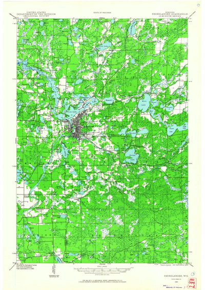 United States Geological Survey Rhinelander, WI (1940, 48000-Scale) digital map