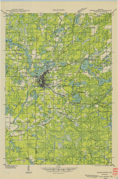 United States Geological Survey Rhinelander, WI (1949, 48000-Scale) digital map