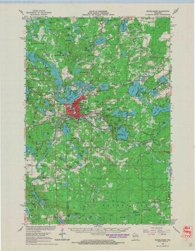 United States Geological Survey Rhinelander, WI (1966, 62500-Scale) digital map