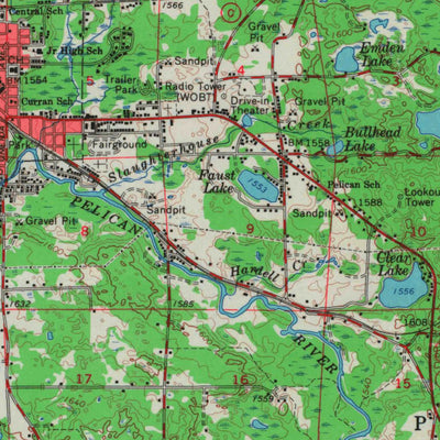 United States Geological Survey Rhinelander, WI (1966, 62500-Scale) digital map