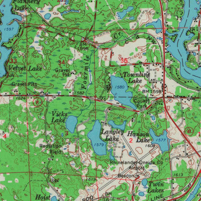 United States Geological Survey Rhinelander, WI (1966, 62500-Scale) digital map