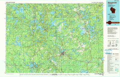 United States Geological Survey Rhinelander, WI (1989, 100000-Scale) digital map
