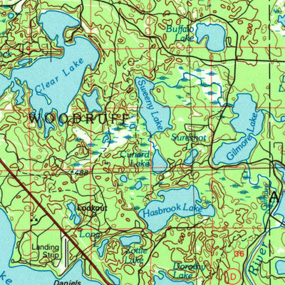 United States Geological Survey Rhinelander, WI (1989, 100000-Scale) digital map