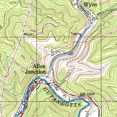 United States Geological Survey Rhodell, WV (1996, 24000-Scale) digital map