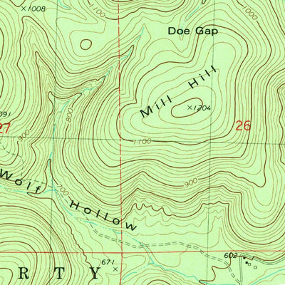 United States Geological Survey Rhodes Mountain, MO (1980, 24000-Scale) digital map