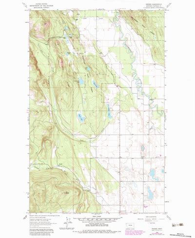 United States Geological Survey Rhodes, MT (1962, 24000-Scale) digital map