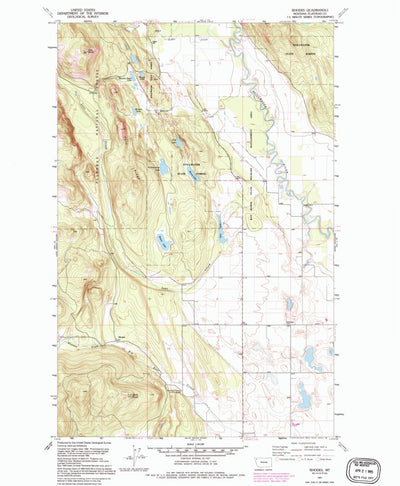United States Geological Survey Rhodes, MT (1991, 24000-Scale) digital map