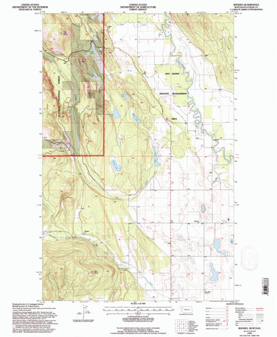 United States Geological Survey Rhodes, MT (1994, 24000-Scale) digital map