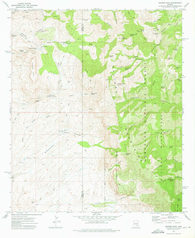United States Geological Survey Rhodes Peak, AZ (1972, 24000-Scale) digital map