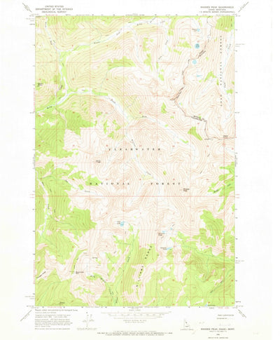 United States Geological Survey Rhodes Peak, ID-MT (1966, 24000-Scale) digital map